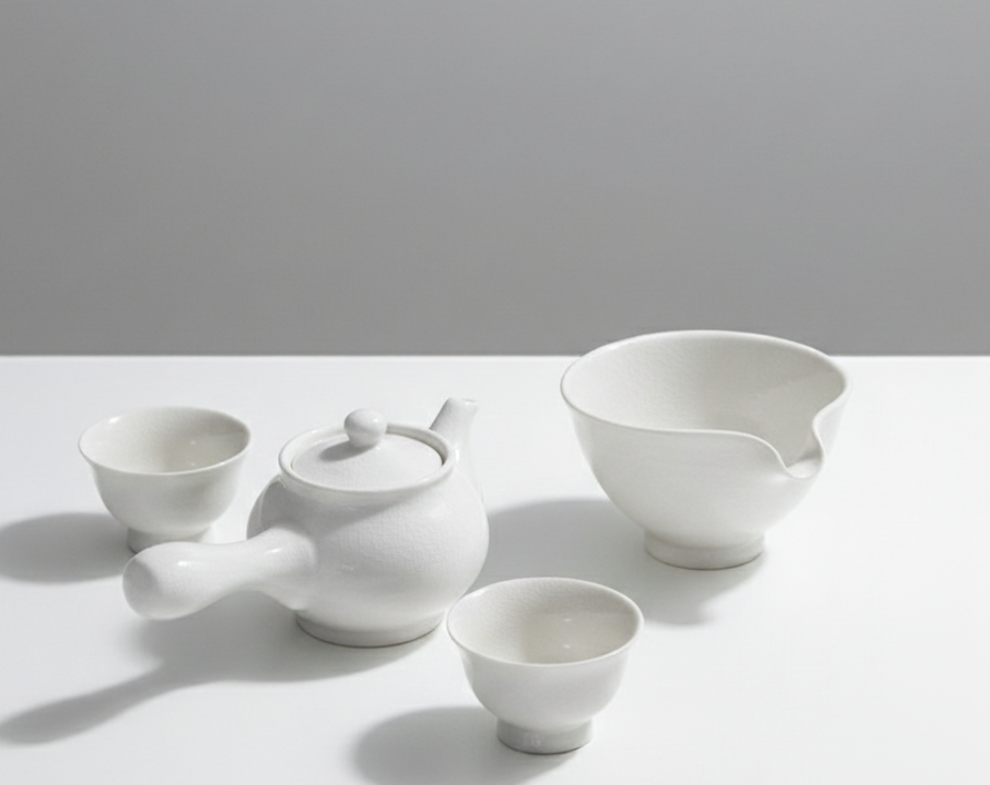 Authentic Korean white porcelain teaset