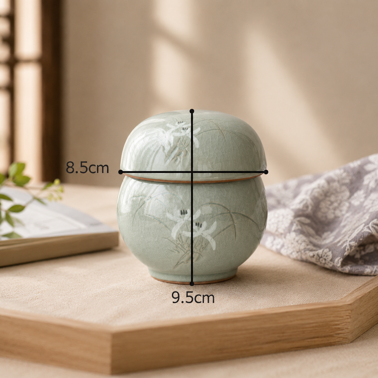 Orchid Celadon Solo Tea Set – Korean Traditional Teaware