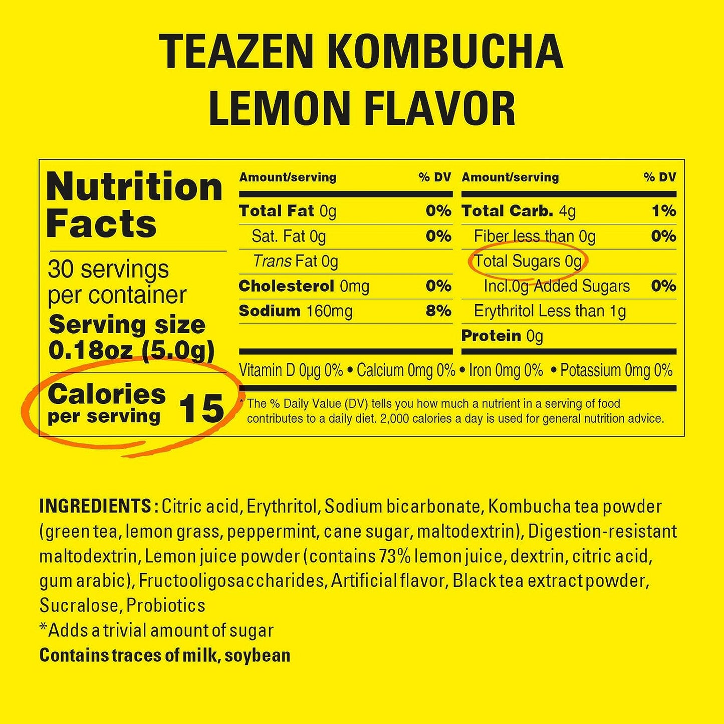 Teazeb Kombucha Lemon (30 or 50 Sticks)