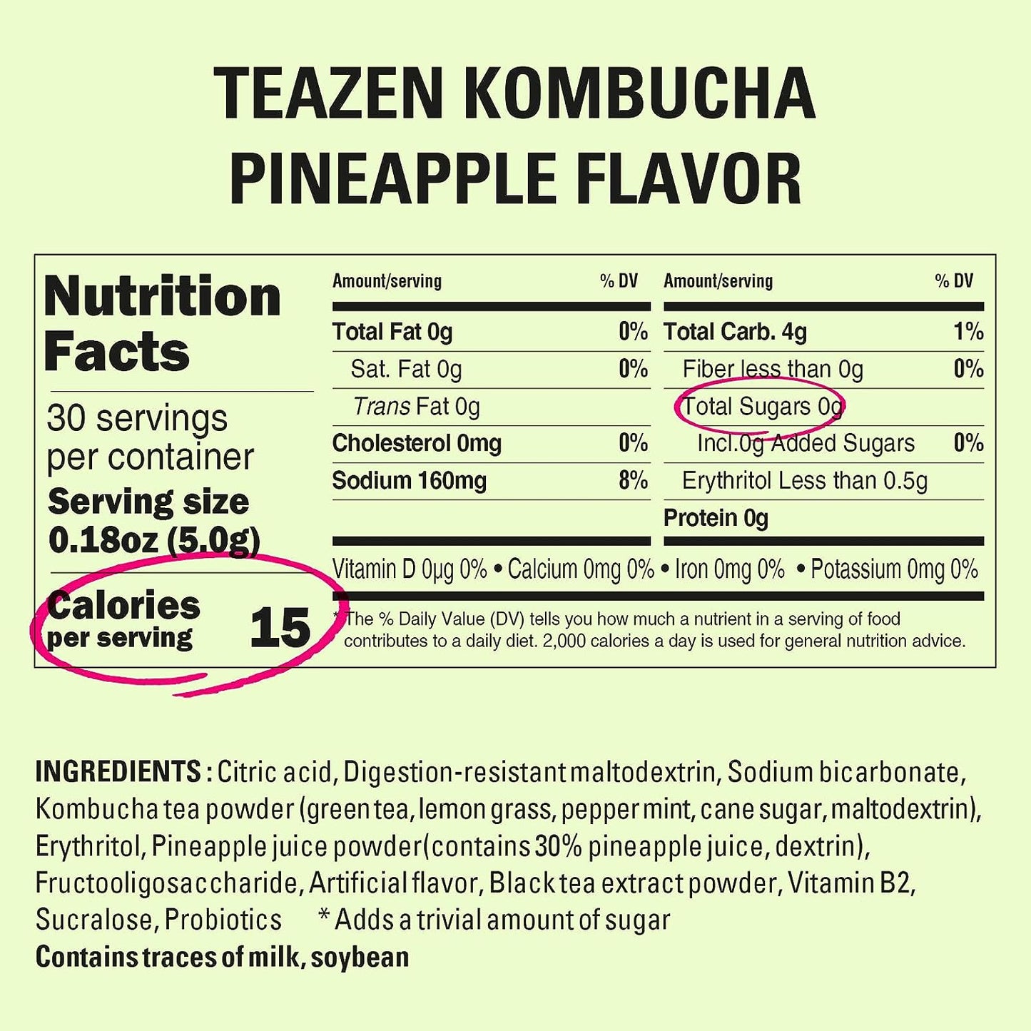 Teazen Kombucha Pineapple (30 or 50 Sticks)