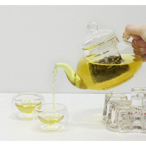 Ensemble de théière en verre résistant à la chaleur (verres de 600 ml et 6 pièces)