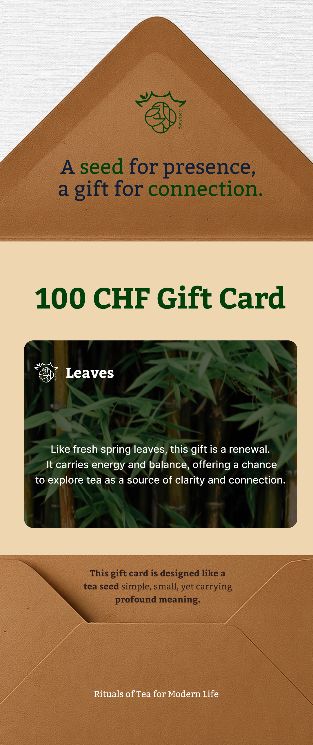 Handwritten Gift Card Zurich | KTeashop Christmas & Anniversary Voucher