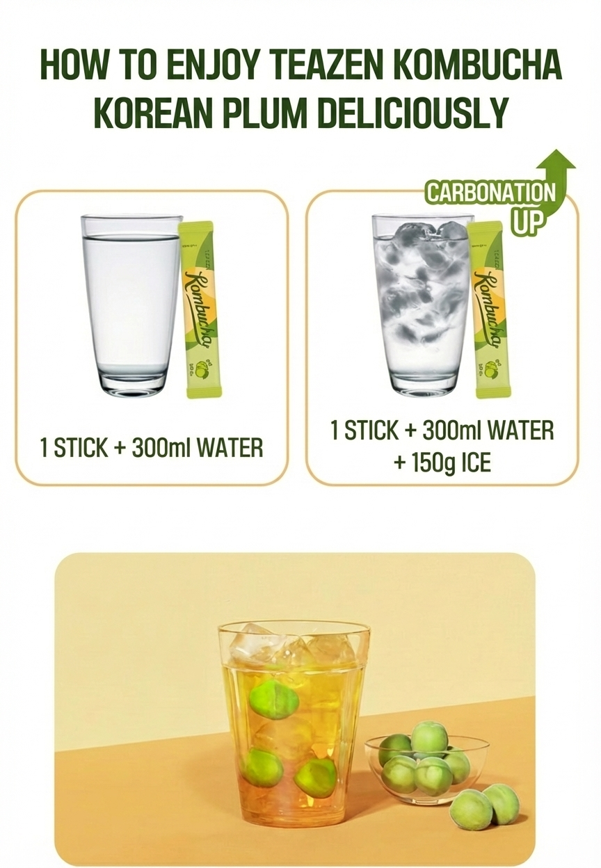 Kombucha Maesil Green Plum | Korean Probiotic Tea | KTeashop