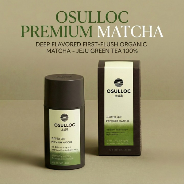 OSULLOC Premium Matcha Powder (Unsweetened), Premium Organic| Pure Leaf Green Tea from Jeju | 40g