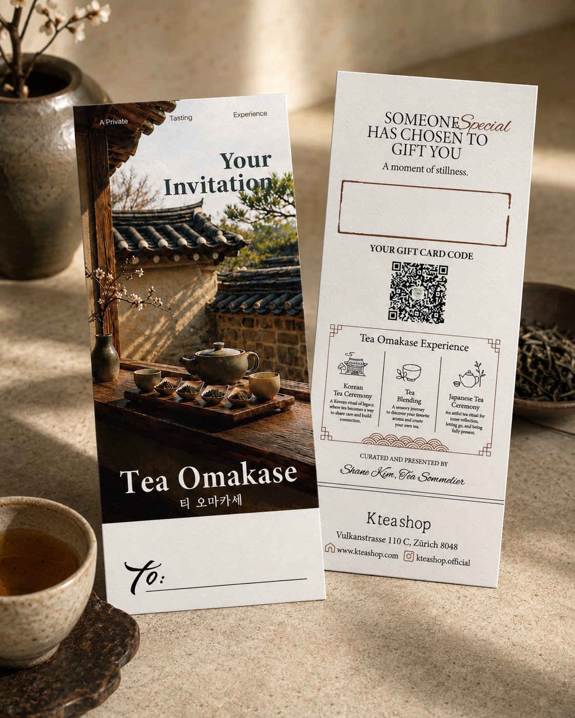 Tea Omakase Gift Voucher — Private Tea Ceremony in Zürich