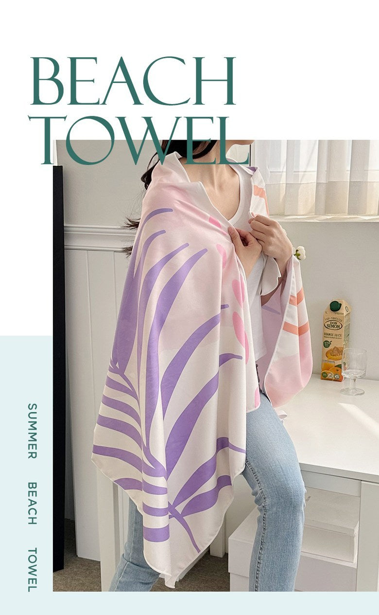 ComfortAire 2-in-1 Beach Pancho - Extra large microfiber body towel doubling as a beach towel, ultimate convenience with style