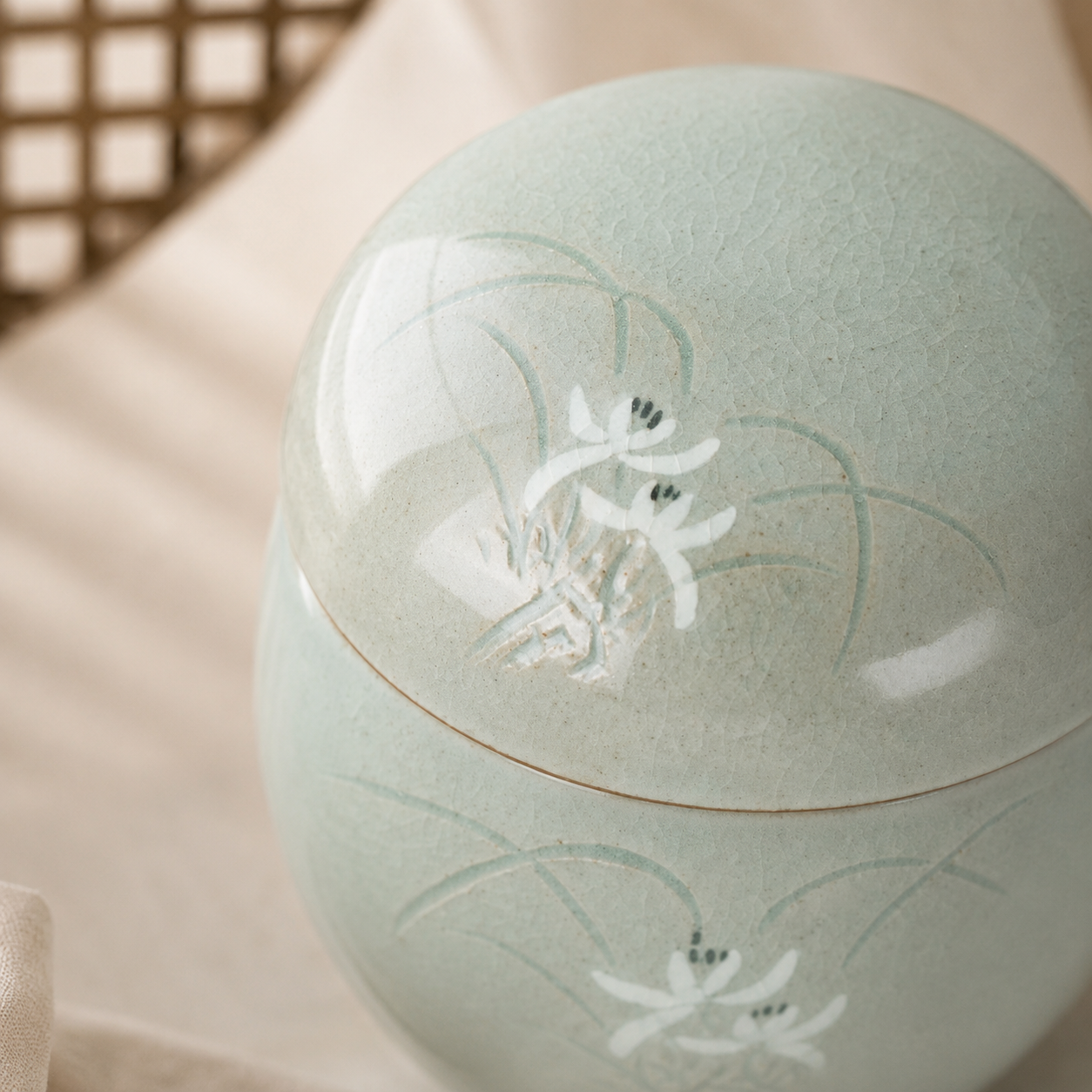 Orchid Celadon Solo Tea Set – Korean Traditional Teaware