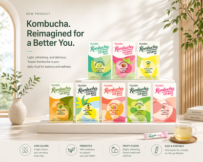 Authentisches koreanisches Kombucha-Set, insgesamt 80 Sticks + Trinkflasche