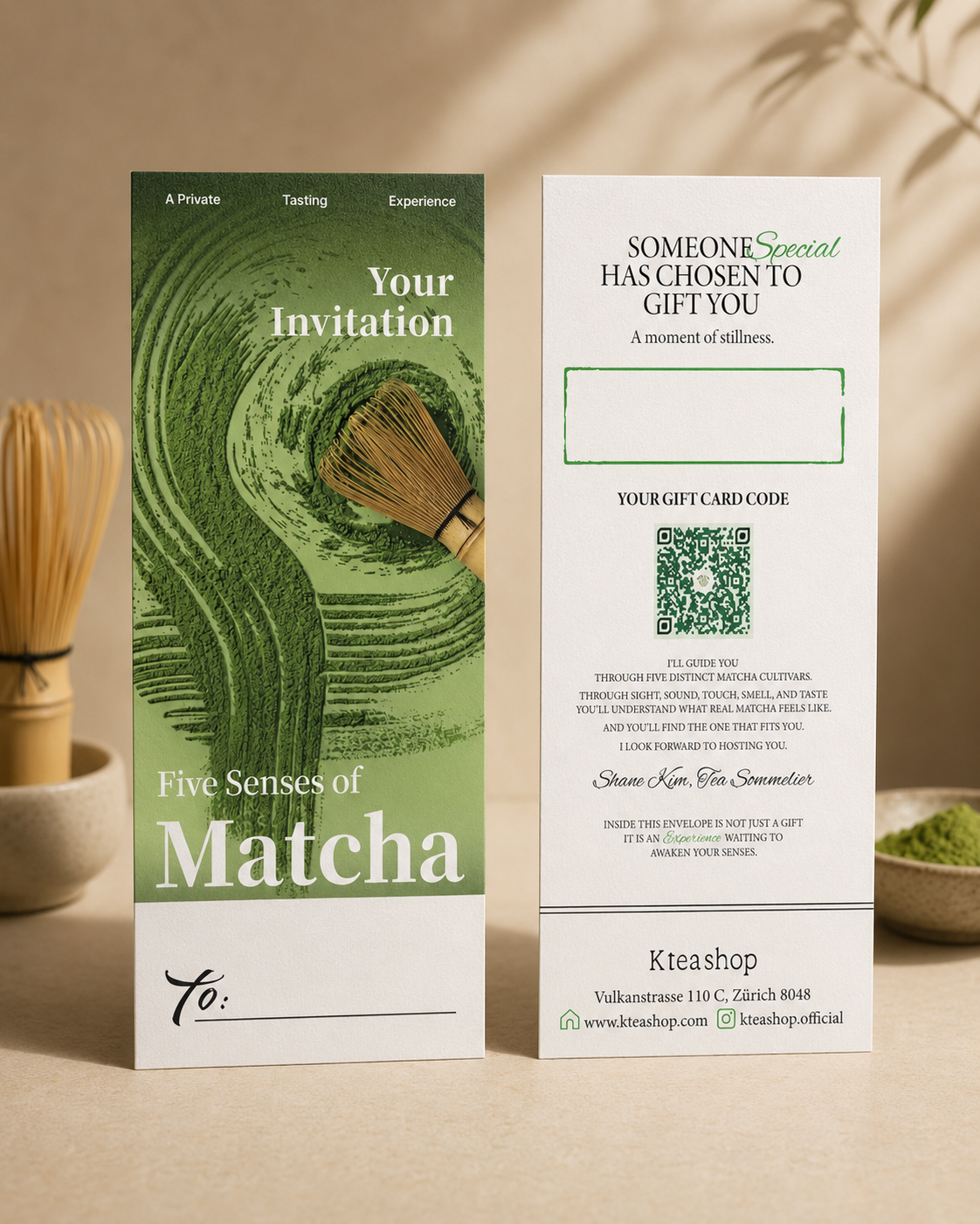 Five Senses of Matcha Gift Voucher — Matcha Tasting Experience in Zürich