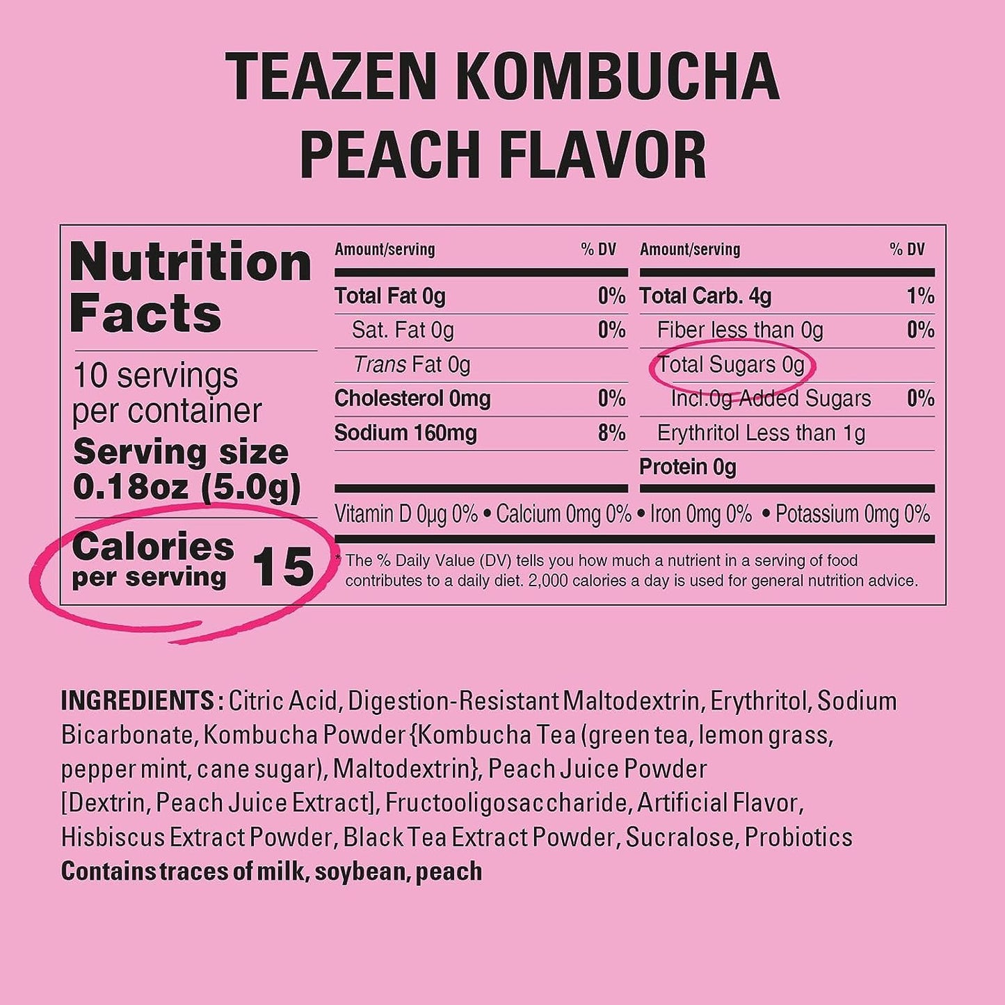 [티젠 콤부차 피치] TEAZEN Kombucha PEACH (30 or 50 Sticks)