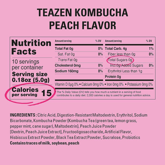 [티젠 콤부차 피치] TEAZEN Kombucha PEACH (30 or 50 Sticks)