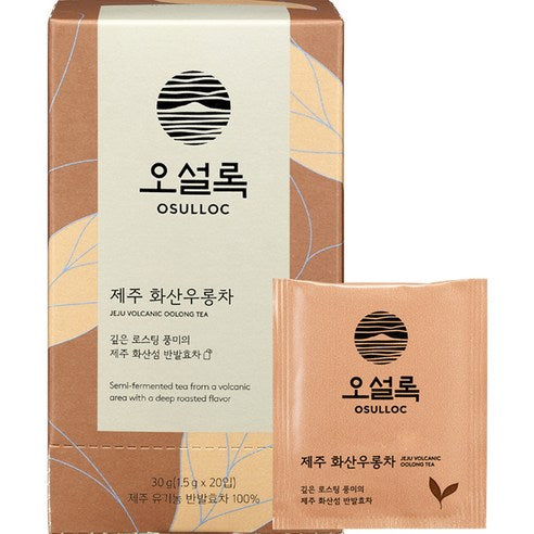 [오설록  제주 화산우롱차 티백]OSULLOC Volcanic OOLONG TEA (Semi-fermented tea)| Korean Premium Blended Tea Bag | 20 Packs