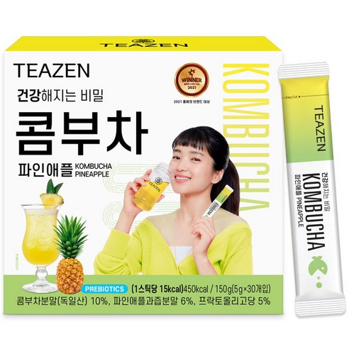 [티젠 콤부차 파인애플] TEAZEN Kombucha Pineapple (30 or 50 Sticks)