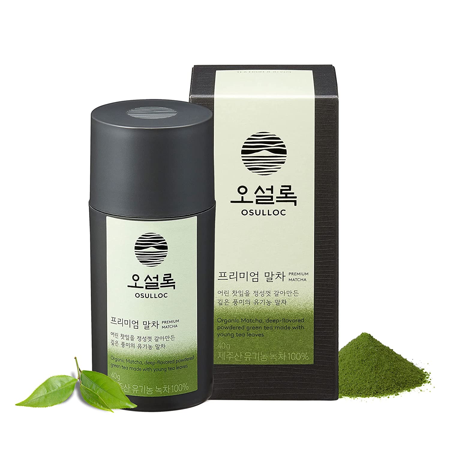 [오설록 프리미엄 말차] OSULLOC Premium Matcha Powder (Unsweetened), Premium Organic| Pure Leaf Green Tea from Jeju | 40g