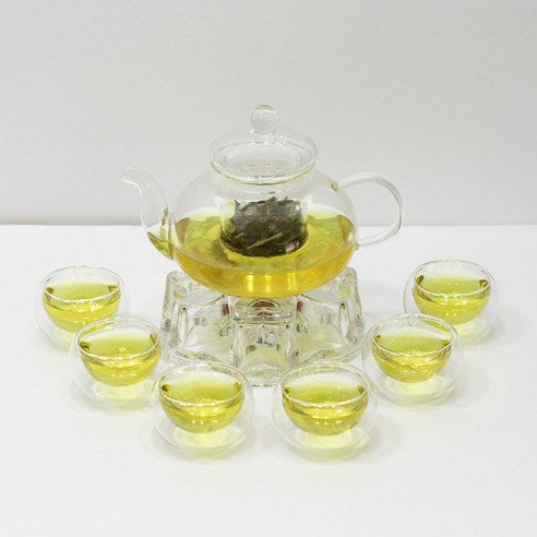 heat resistant glass Teapot Set(600ml & 6p Glasses )