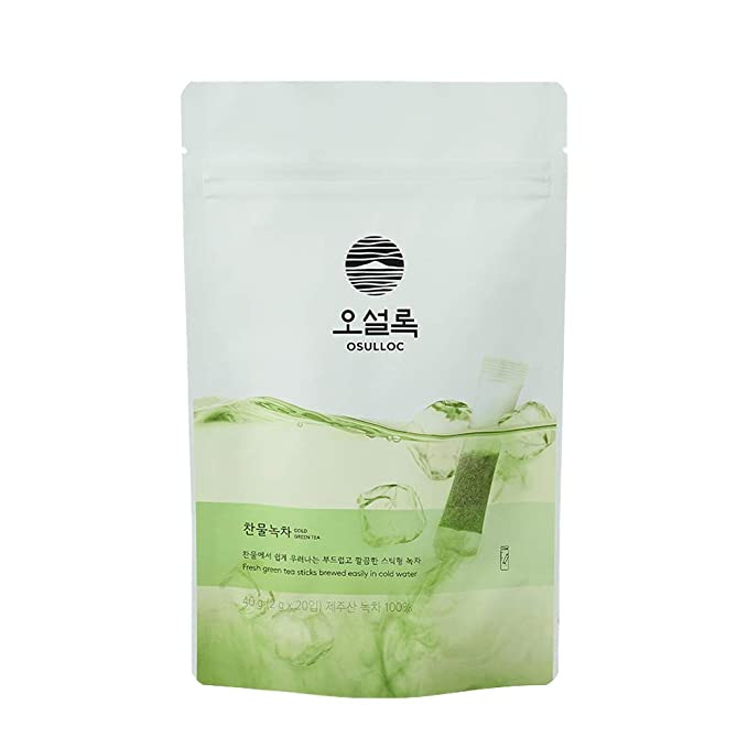 [오설록 스틱형 찬물녹차]OSULLOC Cold Green Tea, Premium Organic Pure Tea ( Stick-Type in Pouch Package 20 count)